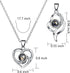 NW 2 pcs Pendants i love you necklace in 100 languages Projection Heart Pendant necklace for women mother with led light heart gift box SLIVER...