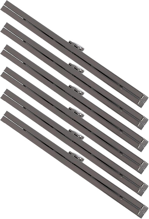6Pcs Metal Wallet Frame Strip Clasp Metal Openable Replacement Iron Lightweight Straight Side Bag Supplies Hardware Accessories 19cm/ 7.5inch(Gray...