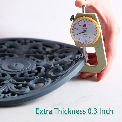 Extra Thick Silicone Trivet Mat for Hot Dishes, Hot Pots and Pans, Pot Holder, Hot Pad to Portect Your Table and Countertop, Kitchen Decor and Acc...
