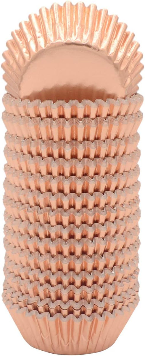 Mini Rose Gold Foil Cupcake Liners Muffin Baking Cups for Party and More, 300-Count...