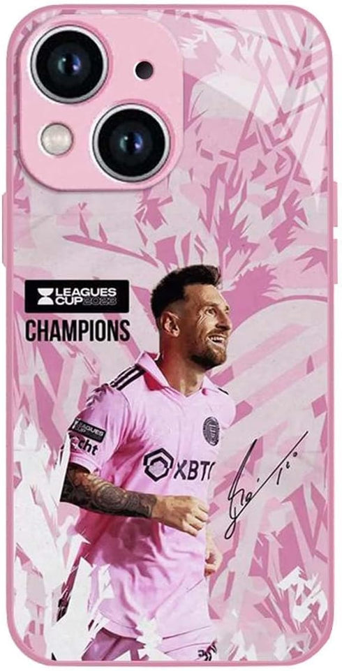 ZERMU for iPhone 13 Case, Mess%i Inter Soccer Miam-i Fashion Soft Shockproof Crystal Acrylic Full Protection TPU Shock Absorption Bumper Cover Cas...