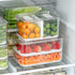 SANNO Refrigerator Food Storage Containers Stay Fresh,Food Storage Container Bin Stackable Refrigerator Freezer Organizer Fresh Keeper Drawers wit...