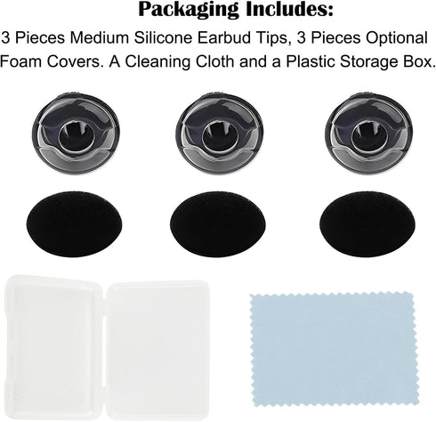 Ear Tips Replacement Ultra Comfort Silicone Eartips Ear Buds Replacement Earbud Tips Eargels Foam Earpads for Plantronics Voyager 5200 5220 5210 S...