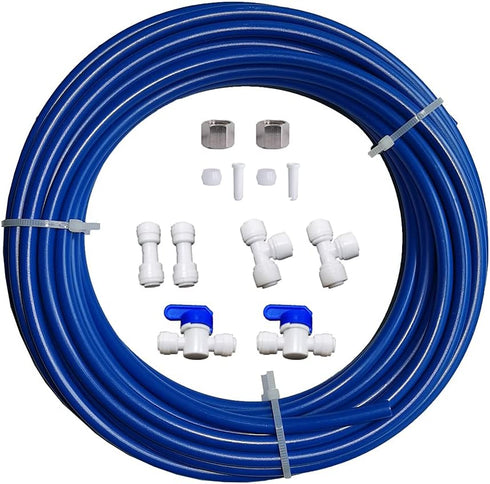 Malida RO Water Systems Ice Maker Kit 1/4" for Reverse Osmosis Systems and Water Filters (Blue)