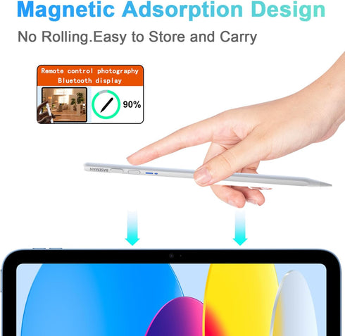 Stylus Pencil for Apple iPad with Tilt Sensitive Palm Rejection, Stylus Pen for iPad Pro11&12.9 inch, Pencil for iPad Air 3/4/5 Gen, iPad 6/7/8/9/...
