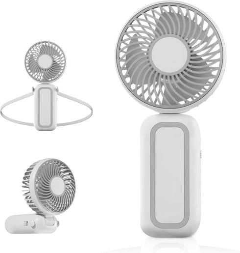 QearFun Portable Handheld Fan, Hand Fan with USB Rechargeable Battery, Mini Electric Pocket Fan with Foldable Design for Desktop, Home,Office, Sma...