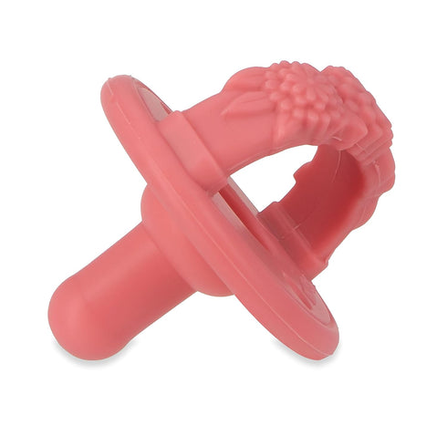 Nuby 3-D Sili Soother Pacifiers with Soft Handle and Two Safety Air Holes, 2 Pack, 0+ Months, Purple Bow and Pink Flowers...