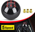 5 Speed Car Racing Gear Shift Shifter knob, Resin Polished Round Ball Shift Knob with 3 Adapters Compatible with Manual Car(Mini Black 5)...