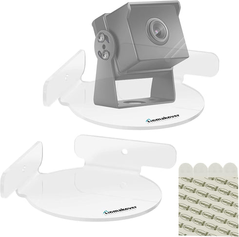 Acrylic Mini Circular Corner Shelf Mount for Security Cameras, Baby Monitors, Speakers, Plants & More, Universal Cam Holder, Easy to Install, Scre...
