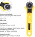 Rotary Cutter with Blade Handheld Rotary Roller Cutter Sewing Craft Cutting Tool Cloth Sewing Cutter Craft Supplies for Crafting Sewing Quilting P...