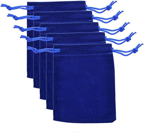 Teensery 25 Pcs Velvet Cloth Drawstring Bags, Jewelry Pouches, Gift Packaging, Sachet Bags, Party Wedding Favor, 2 x 2.75 Inch (Royal Blue)...