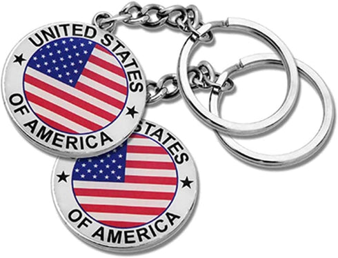 12 Pack US United States Keychain NYC Metal Key Ring Star Stripe US Flag Souvenir Patriotic Gift...