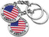 12 Pack US United States Keychain NYC Metal Key Ring Star Stripe US Flag Souvenir Patriotic Gift...