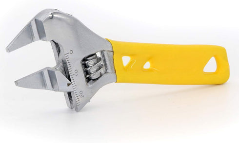 Extra Slim Jaw 4-Inch Adjustable Wrench, Silver, High Carbon Steel...