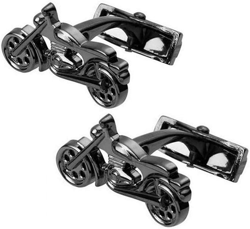 Motorcycle Cufflinks Motorbike Gun Black Cuff Links Funny Men Biker...