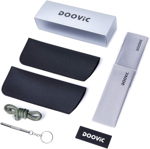DOOViC Reading Glasses Set of 2 Blue Light Blocking Black/Tortoise Spring Hinge Quality Readers for Men and Women Anti Eyestrain 2.00 Strength...