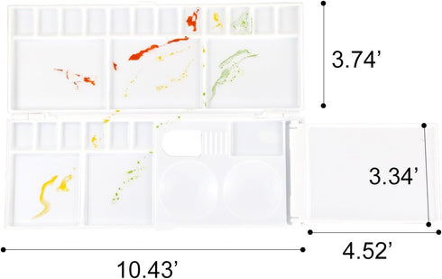 Transon Aritst Paint Palette Box 26 Wells for Watercolor, Gouache, Acrylic and Oil Paint with 1 Paint Brush...