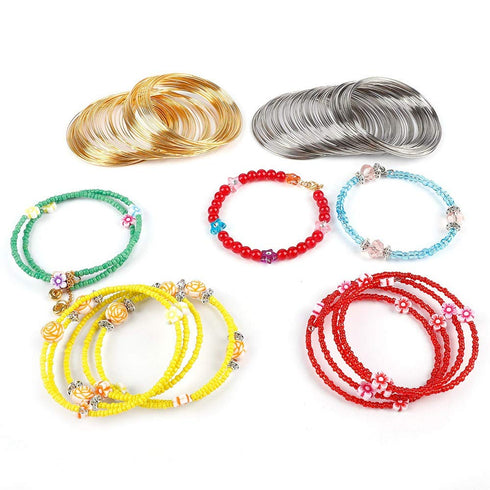500 Loops Jewelry Making Wire Memory Beading Wire, Cuff Bangle Bracelet Wire for Necklace Bracele Crafts DIY Making...