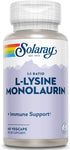SOLARAY L-Lysine Monolaurin Immune Support Supplement, 1:1 Ratio for Immune System Function, Skin and Gut Health Support, 500 mg Each, 60-Day Mone...