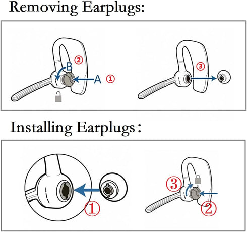 3 PCS Large Earbud Tips Silicone Earbuds Replacement Tips with Foam Cushion Replacement Earbud Tips Compatible with Plantronics Voyager 5200 5220 ...