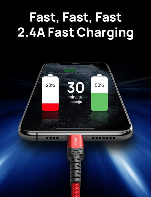 JSAUX ?Apple MFi Certified? Lightning Cable 6ft, iPhone Charger Cable Nylon Braided Heavy Duty, Upgraded C89 USB Lightning Cord for iPhone 11 Xs M...