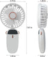 Portable Handheld Fan Small Handheld Fan Type-C Rechargeable 2000mAh Desk Personal Fan 90°Adjustable Neck Fan with 5 Speed Wind LED Display for Ho...