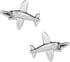 Silver Airplane Aviation Cufflinks with Presentation Box - Christmas Idea for Pilots...