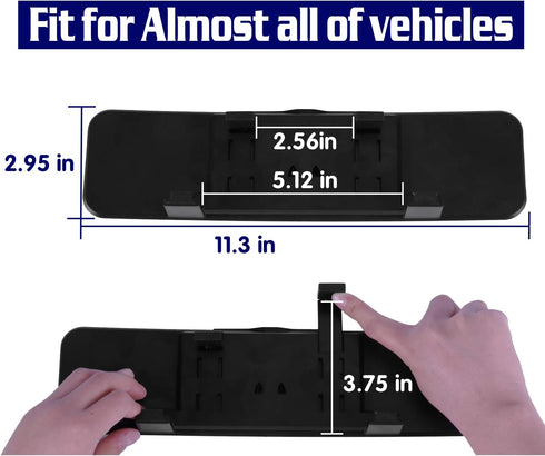 LivTee Anti Glare Rear View Mirror 11.2''(285mm), Wide Angle Panoramic Convex Curve Rearview Mirror Clip on Original Mirror to Eliminate Blind Spo...