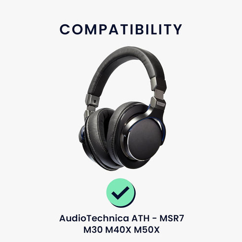 kwmobile Replacement Ear Pads Compatible with AudioTechnica ATH - MSR7 M30 M40X M50X (Set of 2) - Cooling Gel Earpads - Black...