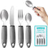 Adaptive Utensils, Adaptive Utensils 4pcs for Hand Tremors,Elderly, Arthritis,Parkinsons-Built Up Utensils for Adults–Easy Grip Aids Handle–2.5oz ...