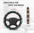 Native American Women Steering Wheel Cover, White Neoprene Universal 15 Inch Steering Wheel Protector Elastic Comfortable Car Accessories Decorati...