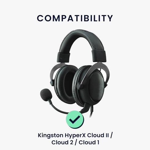 kwmobile Replacement Ear Pads Compatible with Kingston HyperX Cloud II/Cloud 2 / Cloud 1 (Set of 2) - Cooling Gel Earpads - Black...