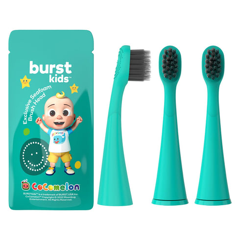 BURSTkids Toothbrush Heads 3-Pack - Genuine BURST Kids Electric Toothbrush Replacement Heads for a Perfect Fit - Ultra Soft Bristles – 9 Month Sup...