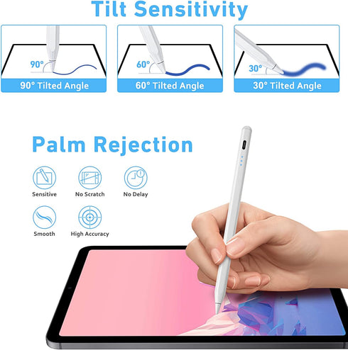 Stylus Pen for ipad, Active Pencil with Quick Charge, Palm Rejection Tilt Sensor, Magnetic Apple Compatible 2018-2022 iPad Pro 11"/12.9",iPad 10/9...