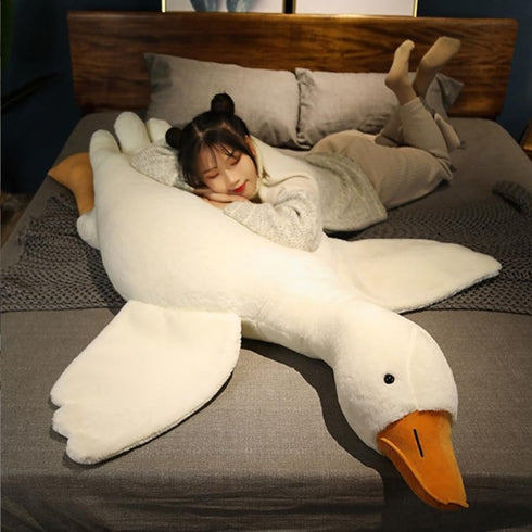 Goose Stuffed Animal Giant White Goose Plush Pillow,Cute Duck Toy Soft Hugging Swan Plush Pillow Gifts for Kids Adults...