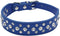 Dogs Kingdom 10"-24" Length Personalized Rhinestone Leather Bling Crystal Pet Dog Cat Collars for Small Medium Breeds Dark Blue XL...