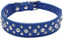 Dogs Kingdom 10"-24" Length Personalized Rhinestone Leather Bling Crystal Pet Dog Cat Collars for Small Medium Breeds Dark Blue XL...