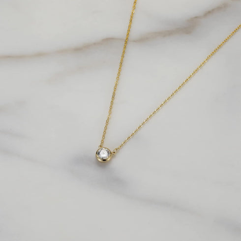 Tewiky Diamond Necklaces for Women, Dainty Gold Necklace 14k Gold Plated Long Lariat Necklace Simple Gold CZ Diamond Choker Necklaces for Women Tr...