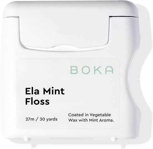 Boka Ela Mint Woven Dental Floss, Made from Plant-Based Vegetable Wax, Teflon-Free, 30 Yards of Waxed Floss (Pack of 1)...