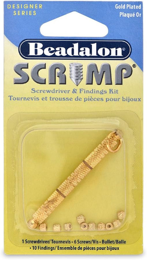 Artistic Wire Beadalon Scrimp Findings Kit Gold Plated, 10-Piece, 6 E by tra Screws...