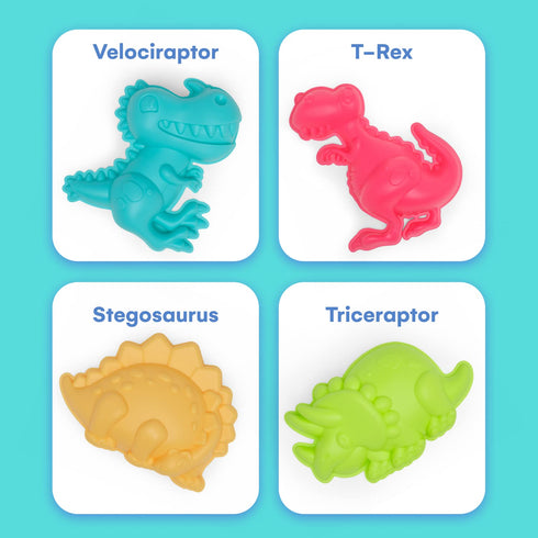 Dinosaur Beach Toys and Sand Tools Kids Set - Outdoor & Travel Fun for Toddlers, Boys or Girls with Dino Bucket for Sand Castle Building Kit - 21 ...