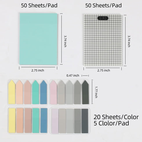 900 Sheets Transparent Sticky Notes, 3.74 x 2.75 in Waterproof Translucent Sticky Notes Pad Colorful See Through Memo Message Reminder with Self A...