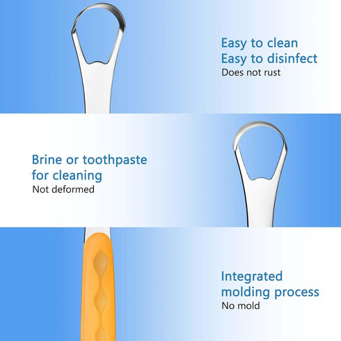 4 Pcs Tongue Scraper Cleaner Adults and Kids Stainless Steel Tongue Brush Metal Tongue Scraper Reduce Bad Breath with Travel Cases for Men Women O...
