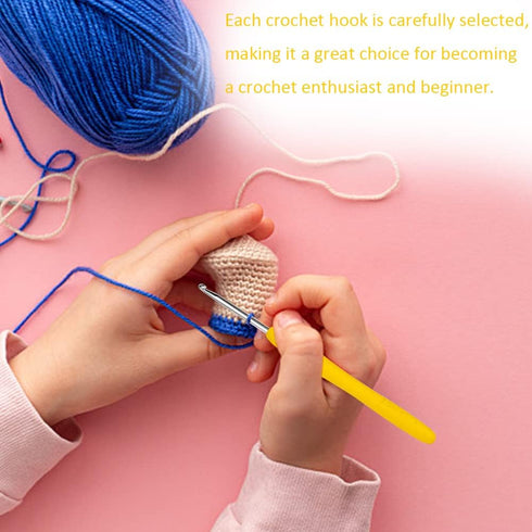 Crochet Hook, 3.5 mm Ergonomic Crochet Hook, Crochet Needles, Ergonomic Handle Crochet Hook, Knitting Needles with Soft Handle Beginners and Exper...