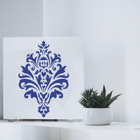 FINGERINSPIRE Damask Stencil 11.7x8.3inch Reusable Damask Wall Stencil Damask Floral Stencil for Painting Floral Allover Pattern Stencils for Pain...