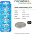 4 Renata 373 Button Cell Watch 0% Hg Mercury Free Batteries...