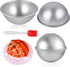 2Pcs Aluminum Hemisphere Pan, 8 Inch Sphere Half Ball Cake Pan, Nonstick 3D Round Shape Cake Molds for Baking, Football Cake Pan for Birthday Wedd...