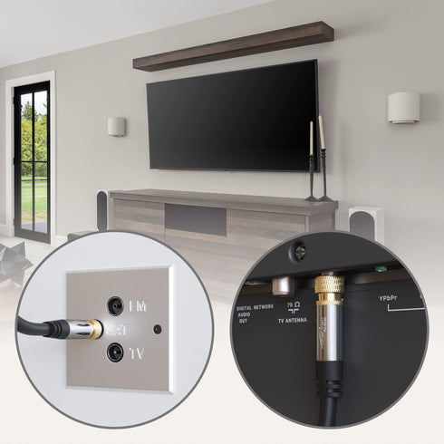 KabelDirekt – SAT Cable, Coaxial – Internet, Satellite Cable – TV/Aerial/Coax Cord with F-Connector, Metal Plug – Designed in Germany – 15ft (Radi...