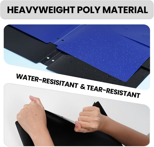 6 Pack Heavy Duty Poly 2-Pocket Folders, 3-Hole Punched, Business Card Slot, Back to School Supplies- Reusable, Tear and Water Resistant, School, ...