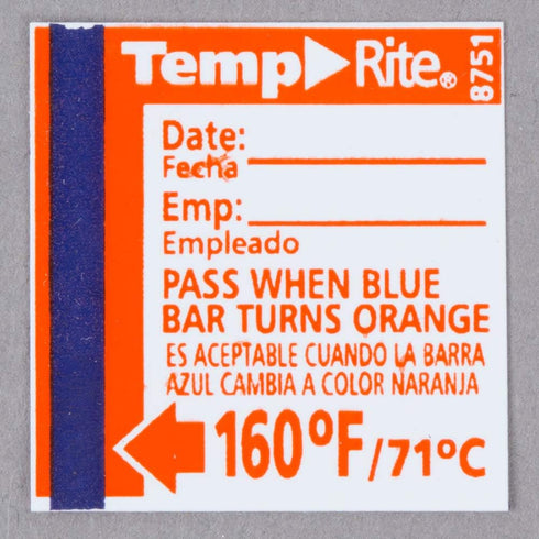 Taylor 8751 TempRite 160°F Dishwasher Test Labels - 24 / PK